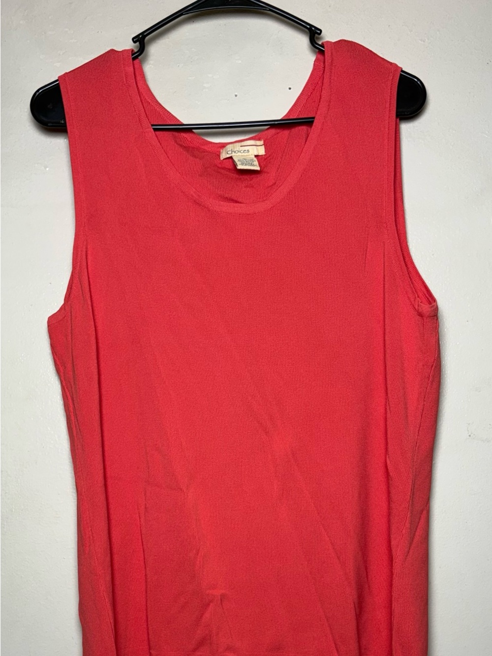 Choices Coral-Red Sleeveless Tank Top